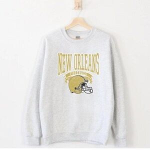 New Orleans Saints Gray and Gold Crewneck Sweater